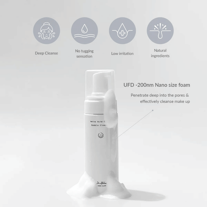 Dr. Althea Amino Acid Gentle Bubble Cleanser rengör på djupet med nanostora bubblor som tränger in i porerna. Mild formula med naturliga ingredienser – perfekt för känslig hud.