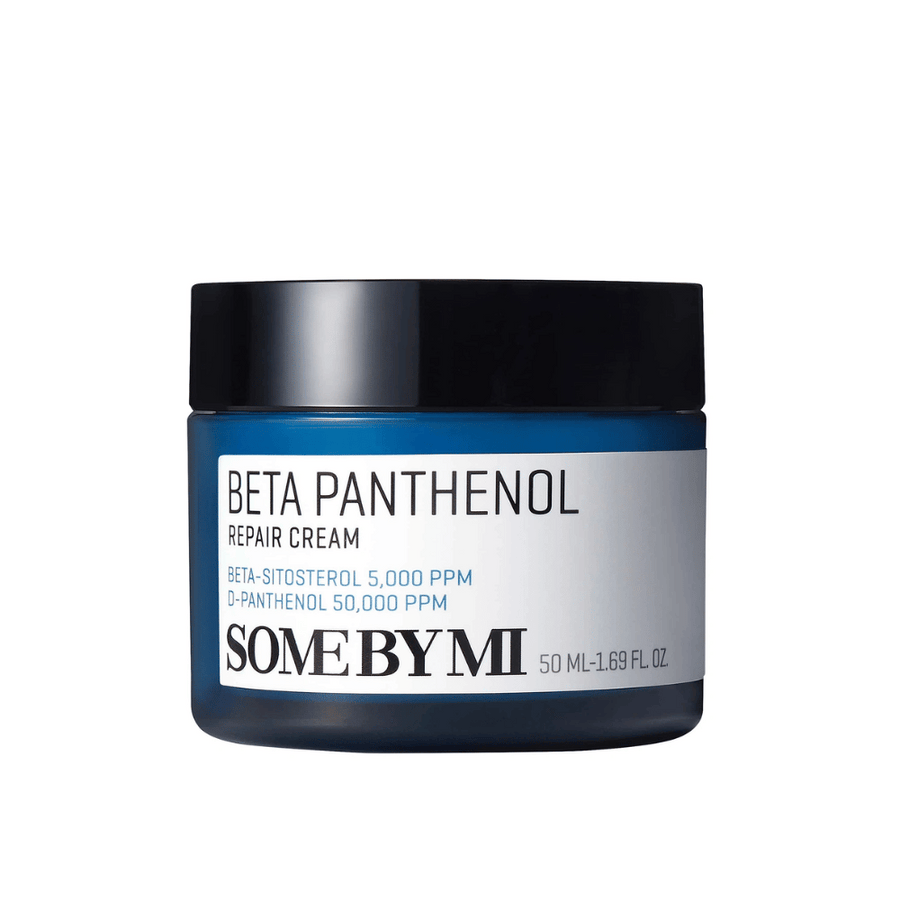 Produktbild på SOME BY MI Beta Panthenol Repair Cream 50ml – intensivt vårdande koreansk fuktkräm för känslig hud.