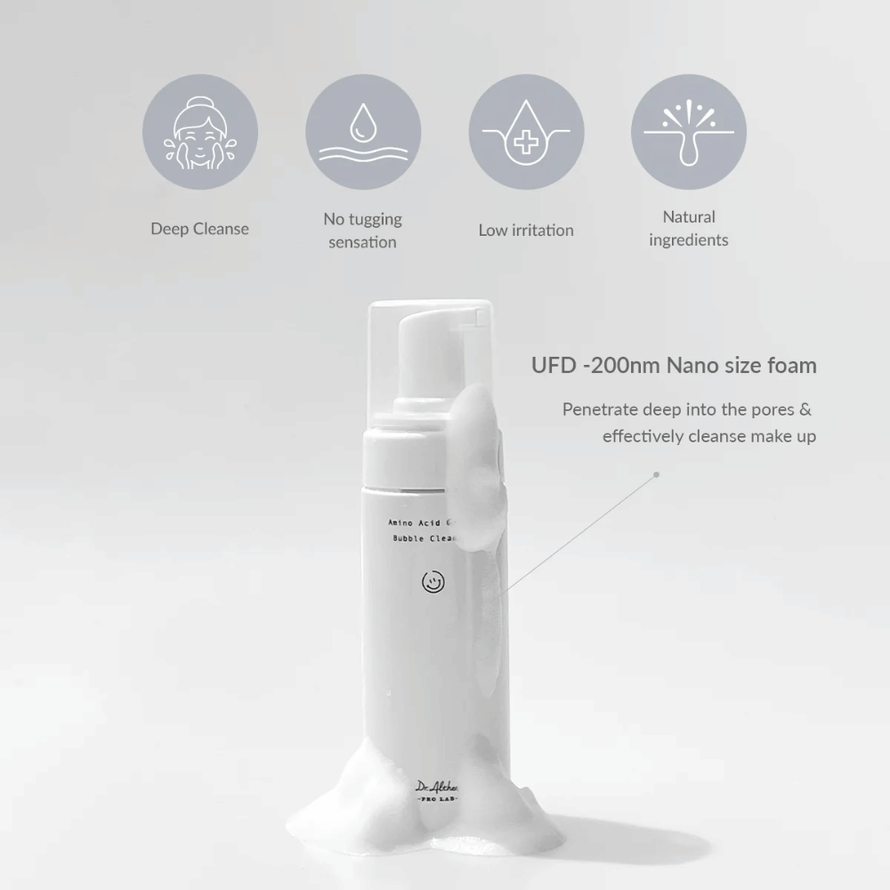 Dr. Althea Amino Acid Gentle Bubble Cleanser cleans deeply with nano-sized bubbles that penetrate the pores. Mild formula with natural ingredients – perfect for sensitive skin.