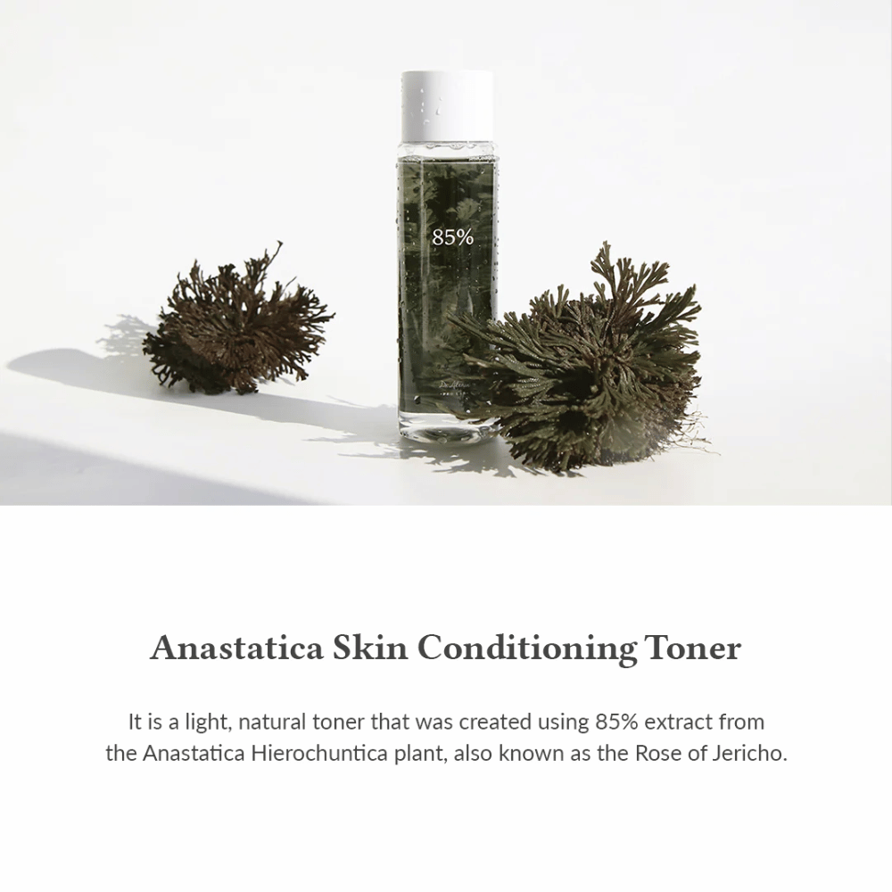 Anastatica Skin Conditioning Toner is a light and natural facial water with 85% extract from Anastatica Hierochuntica – also known as the Rose of Jericho. It effectively moisturizes, soothes, and balances the skin.