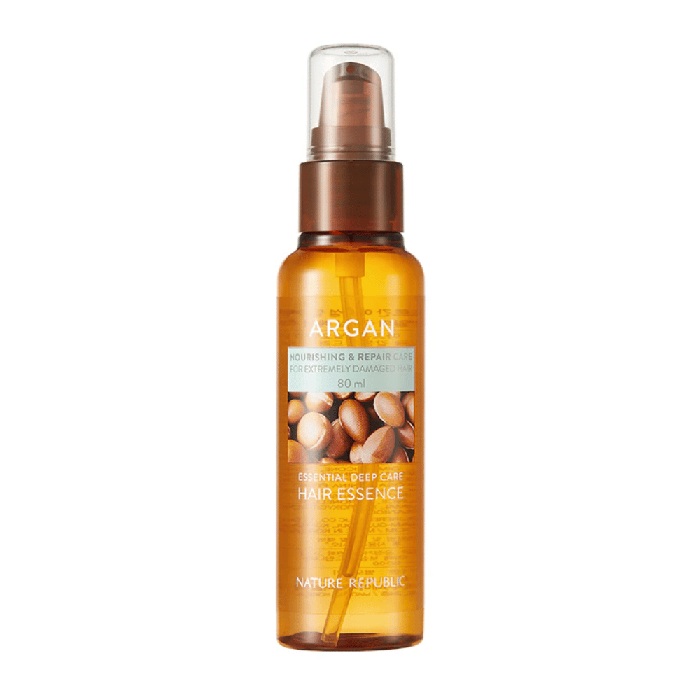 Product image of Nature Republic Argan Essential Moisture Hair Oil 80 ml – nourishing hair oil for dry and damaged hair.