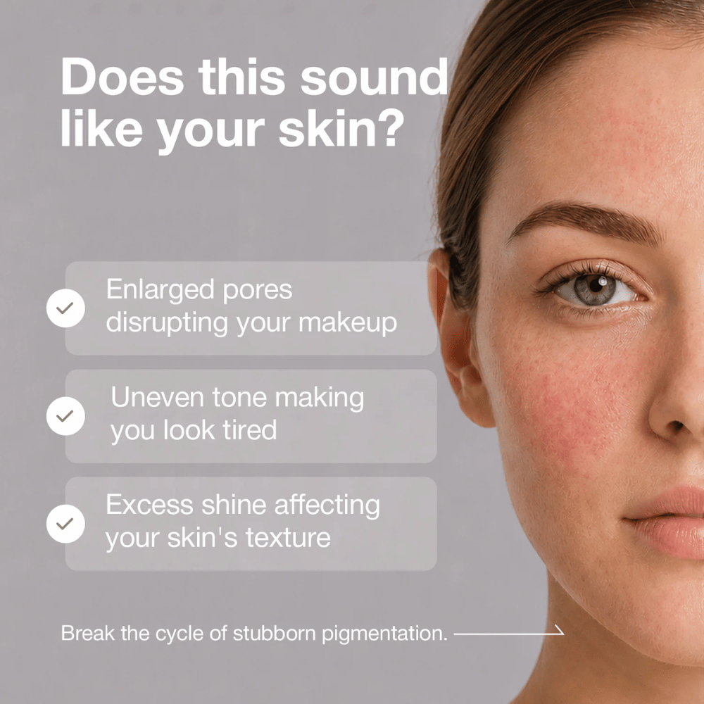 5. NINE LESS B-Boost 22% Niacinamide Serum – skin with visible pores, uneven skin tone, and excess shine