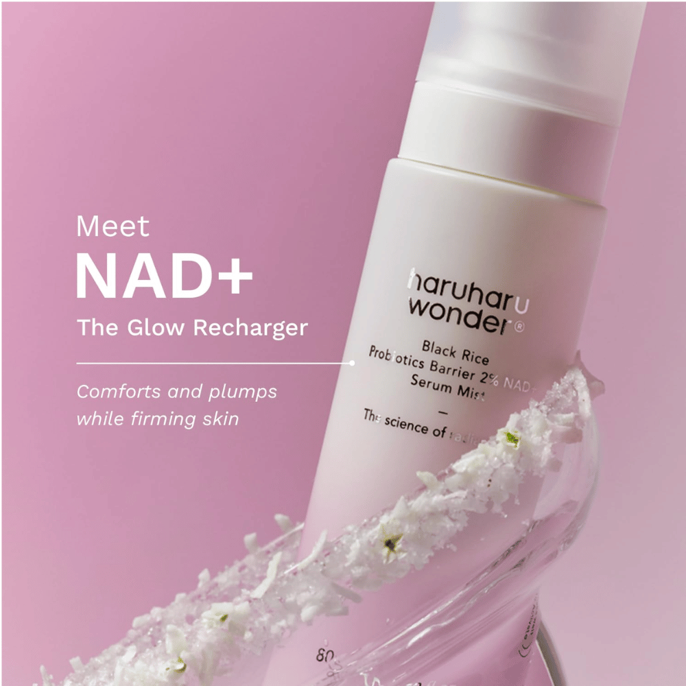 Haruharu Wonder Black Rice Probiotics Barrier 2% NAD+ Serum Mist with 2% NAD+ for firmer skin and increased glow