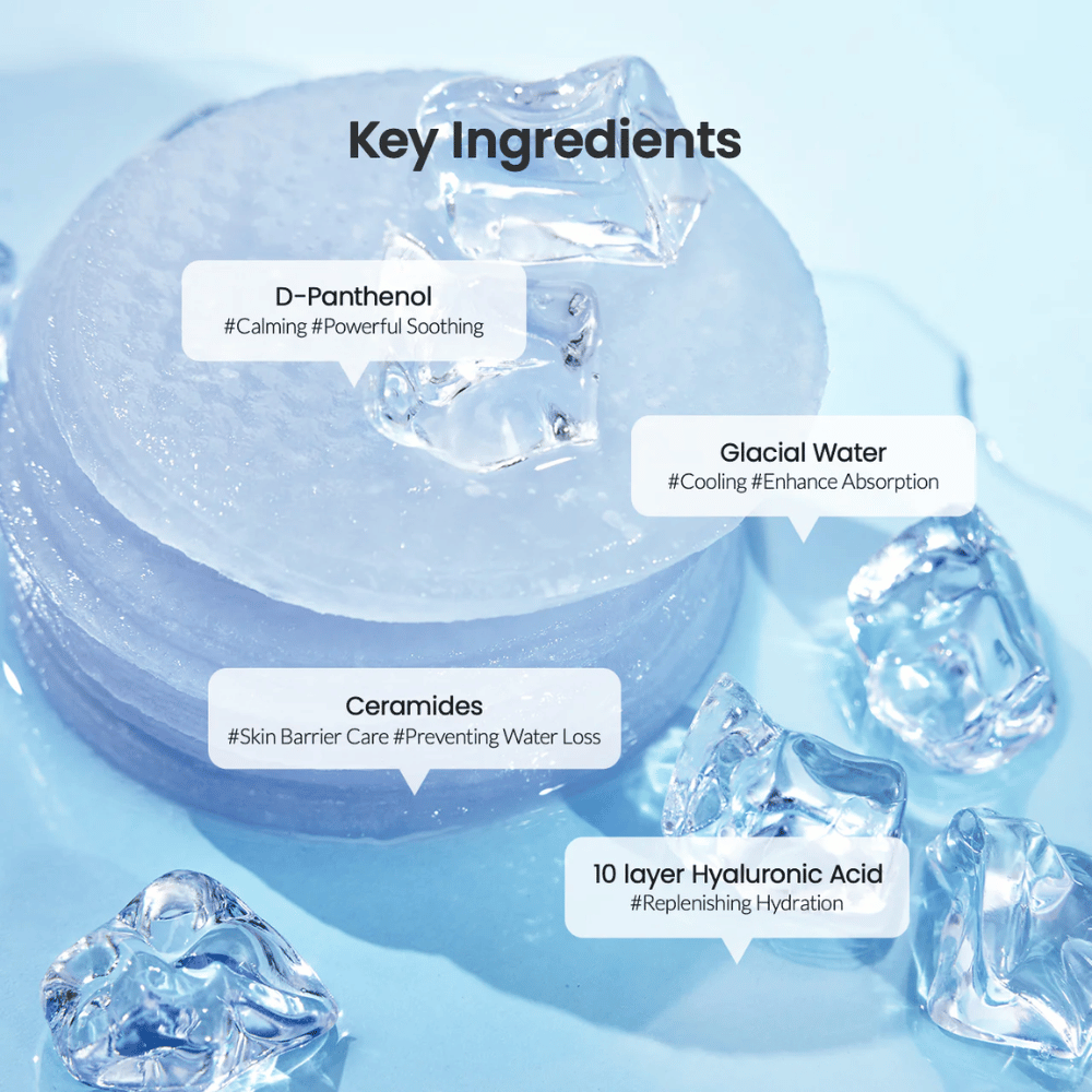 Key ingredients in Biodance Cera-Nol Gel Toner Pads

❄️ Glacier water – Cooling effect that improves absorption.
💧 10-layer hyaluronic acid – Intensive deep hydration.
🌿 D-Panthenol – Powerfully soothing and strengthening for the skin.
🛡️ Ceramides – Protect the skin barrier and prevent moisture loss.

Perfect for a cooling and hydrating boost!