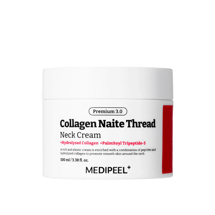 MEDIPEEL Collagen Naite Thread Neck Cream Premium 3.0 100 ml – Korean neck cream with collagen and Palmitoyl Tripeptide-5 for firming, anti-aging, and improved skin structure.