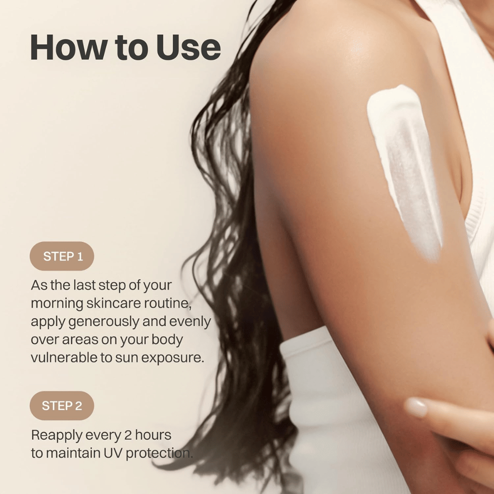 Beauty of Joseon Comfort Protection Mineral Body Sun Lotion SPF30 is applied to the arm
