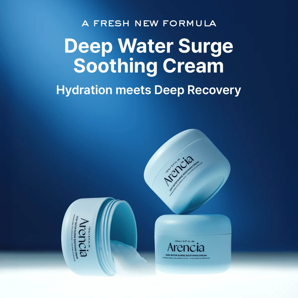 Arencia Deep Water Surge Soothing Cream – new soothing and hydrating face cream that combines intense hydration with skin-repairing care.