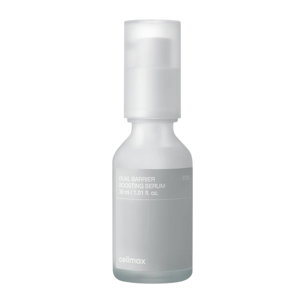 Celimax Dual Barrier Boosting Serum product image on white background, Korean serum for sensitive and dry skin.