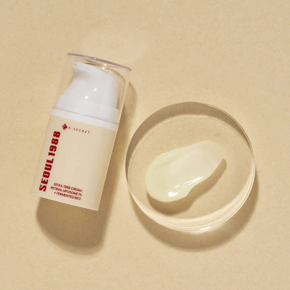 Product image showing the content for SEOUL 1988 Cream : Retinal Liposome 1% + Fermented Rice 50ml