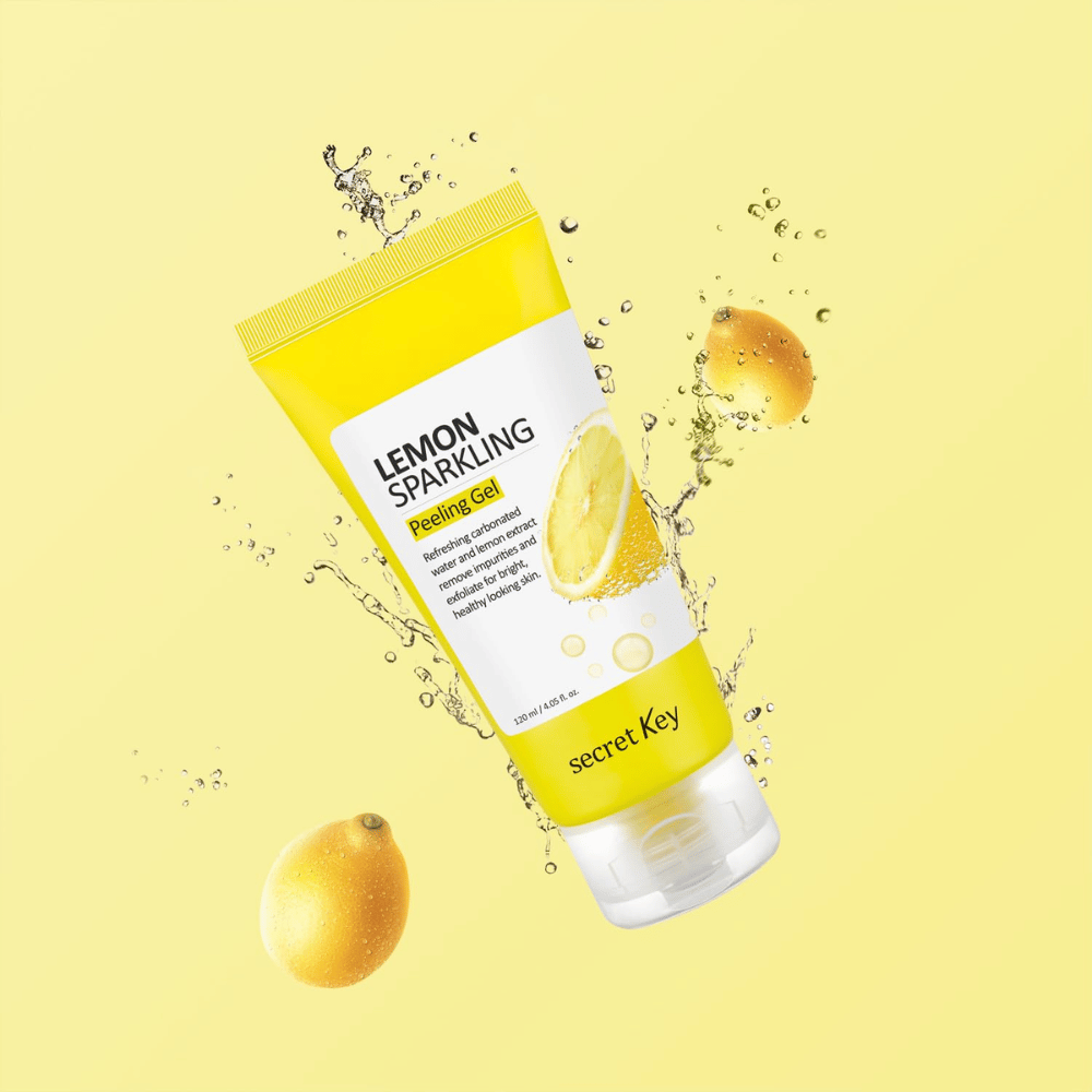 Secret Key Lemon Sparkling Peeling Gel – uppfriskande peelinggel med citronextrakt som exfolierar, ljusar upp och ger huden lyster.