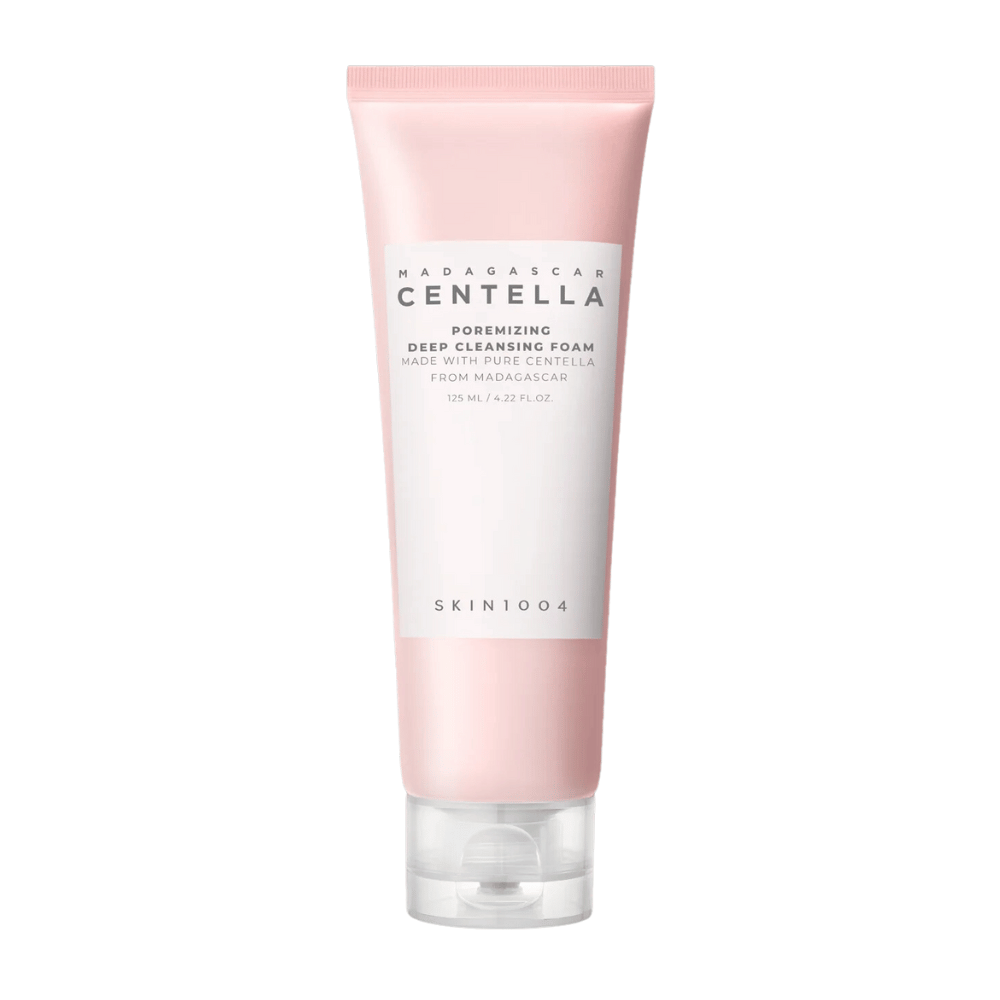 Madagascar Centella Poremizing Deep Cleansing Foam is a facial cleansing product, presented in a pink tube. The tube contains 125 ml and is made with pure centella from Madagascar to effectively cleanse and refine the skin's pores.