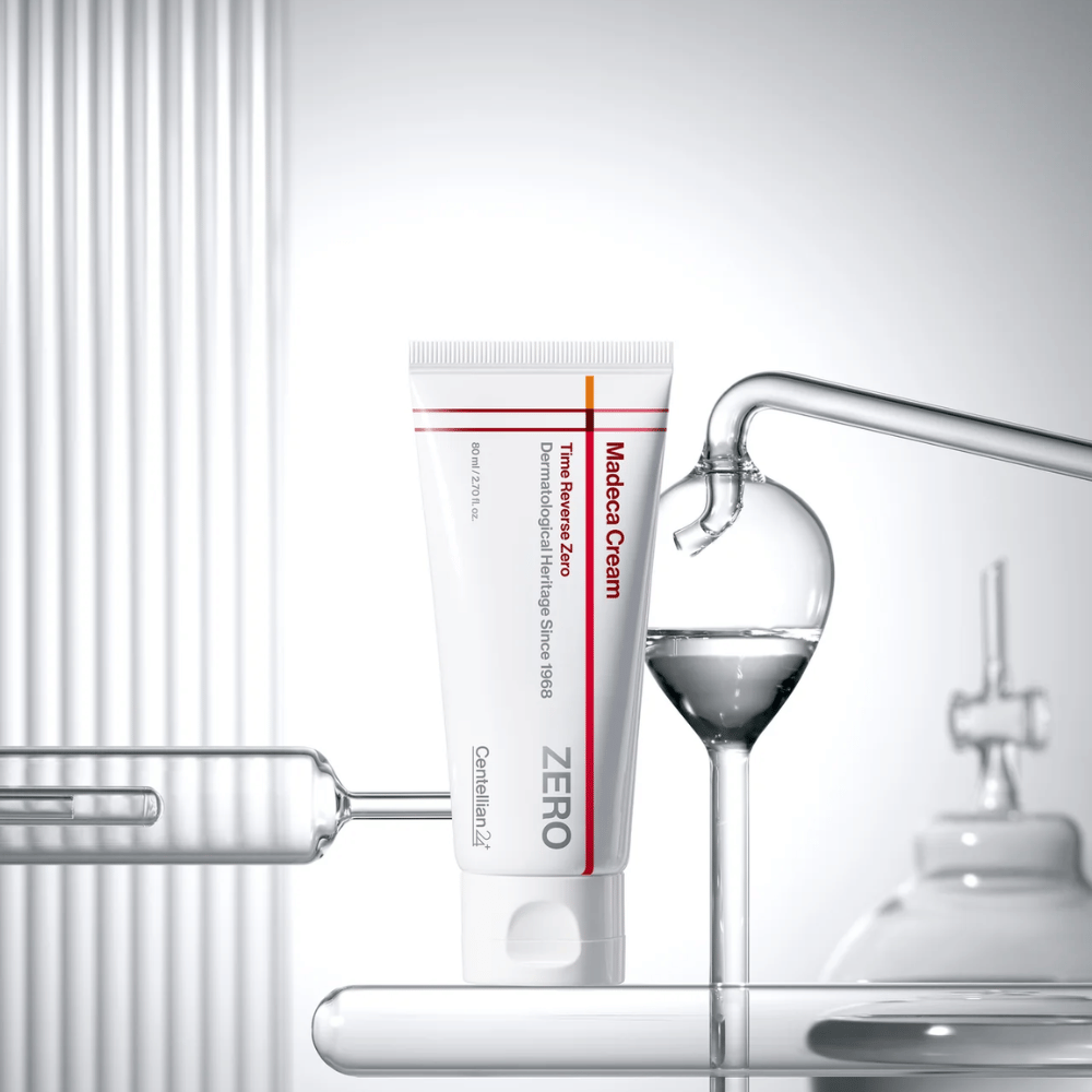 MADECA Cream Time Reverse Zero from Centellian24 in a clinical setting – Korean face cream developed to strengthen the skin barrier and provide soothing, reparative care.