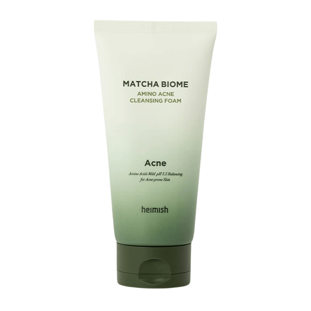 Heimish Matcha Biome Amino Acne Cleansing Foam – Korean face wash for acne-prone and sensitive skin with matcha and amino acids
