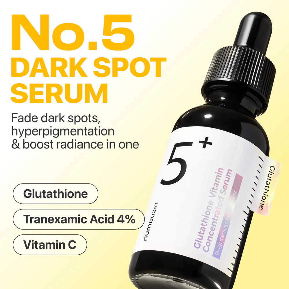 Product image of Numbuzin No.5 Dark Spot Serum with Glutathione, Tranexamic Acid, and Vitamin C to brighten the skin.
