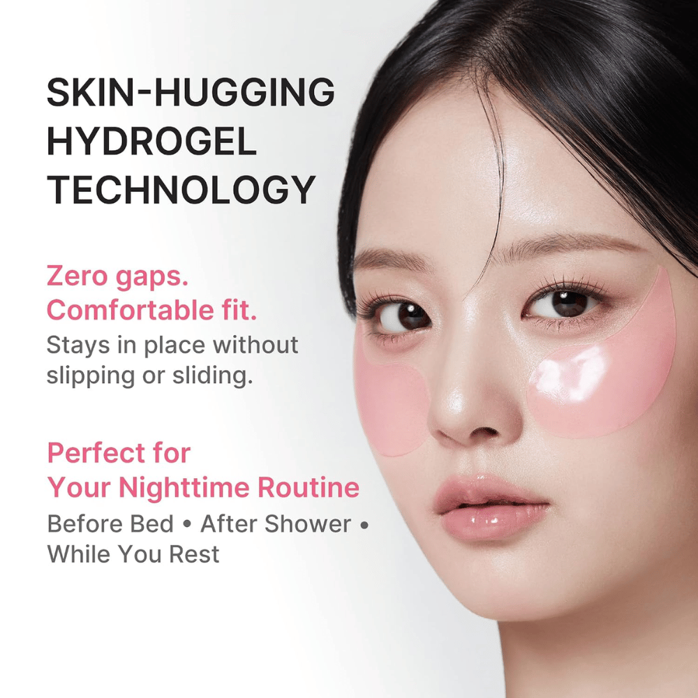 2. Medicube PDRN Pink Caffeine Collagen Eye Patch – pink hydrogel eye patches that sit comfortably under the eyes