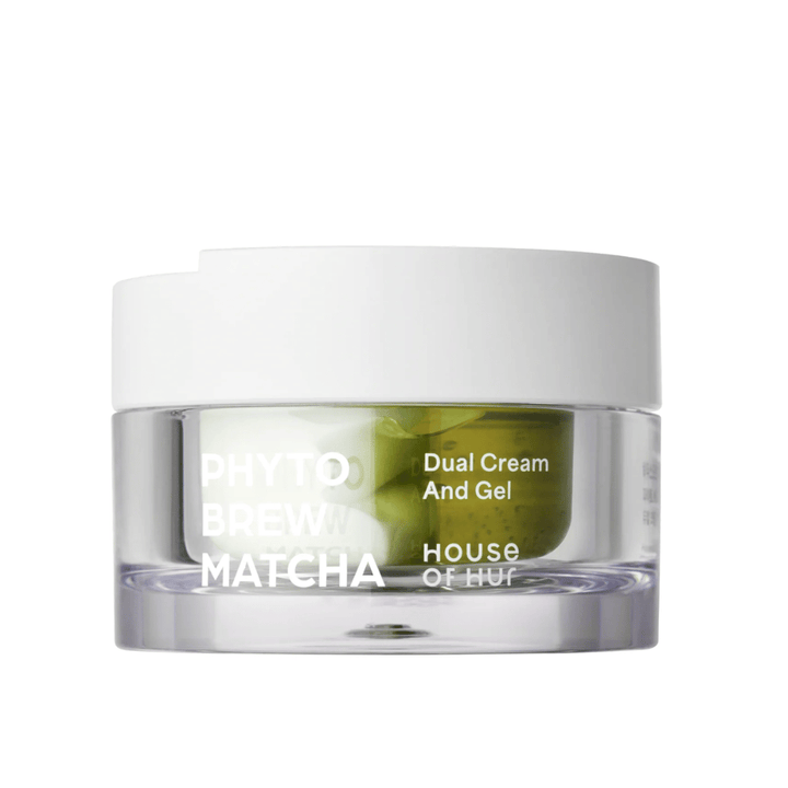 House of Hur Phyto Brew Matcha Dual Cream And Gel face cream with a dual formula that moisturizes the skin and provides both a light gel and a rich cream in one product