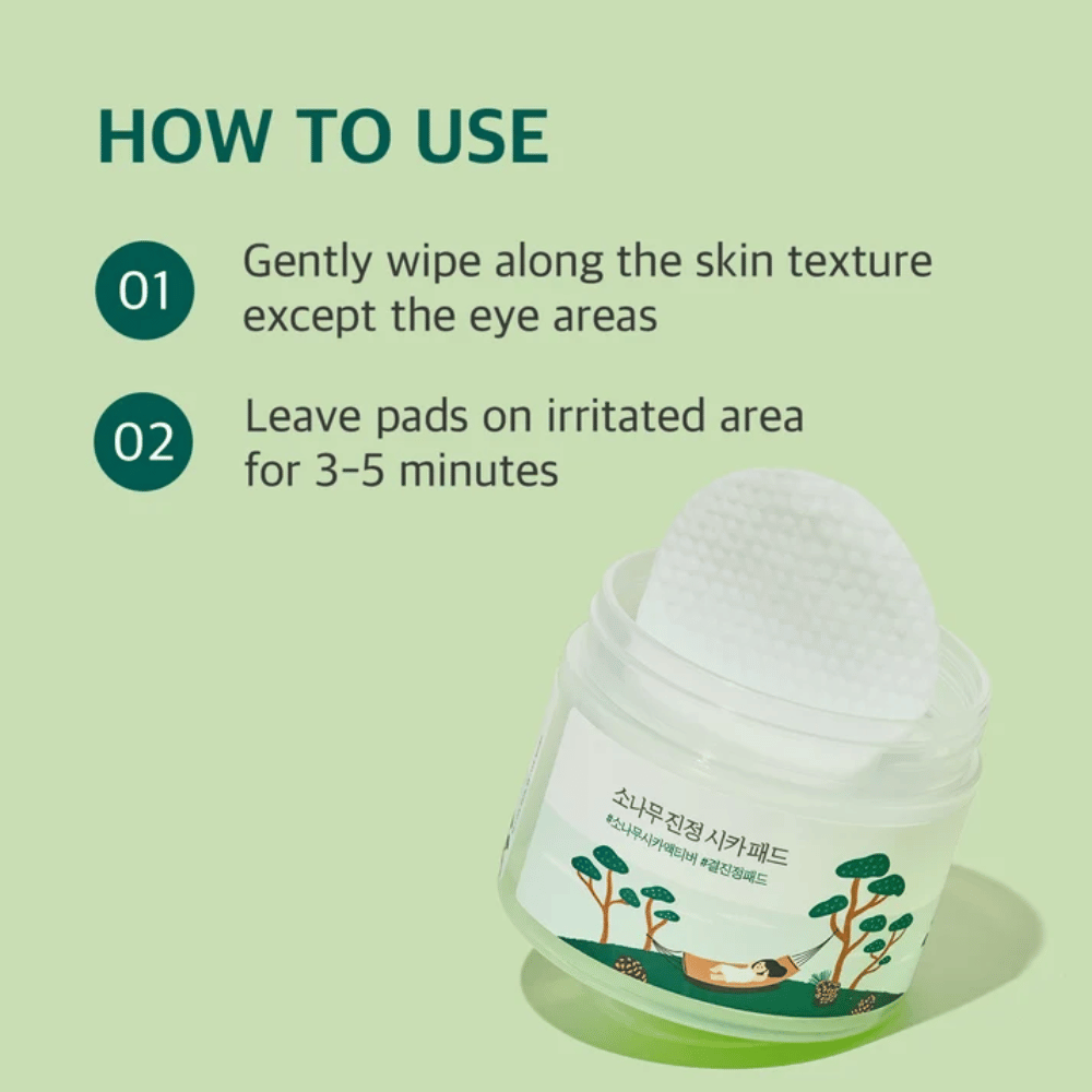 ROUND LAB Pine Calming Cica Pad – how to use the pads to soothe and care for the skin