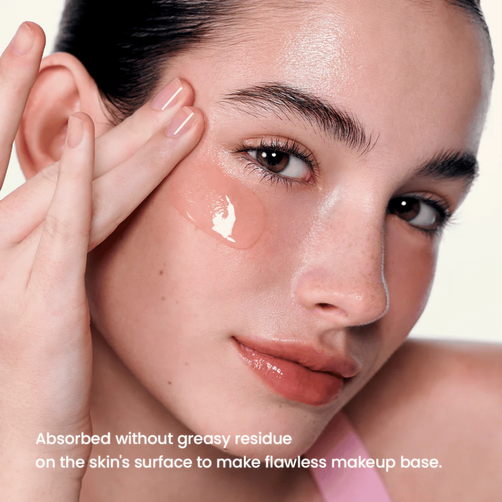 Model applies Biodance Collagen Peptide Serum – smoother skin and perfect base under makeup.