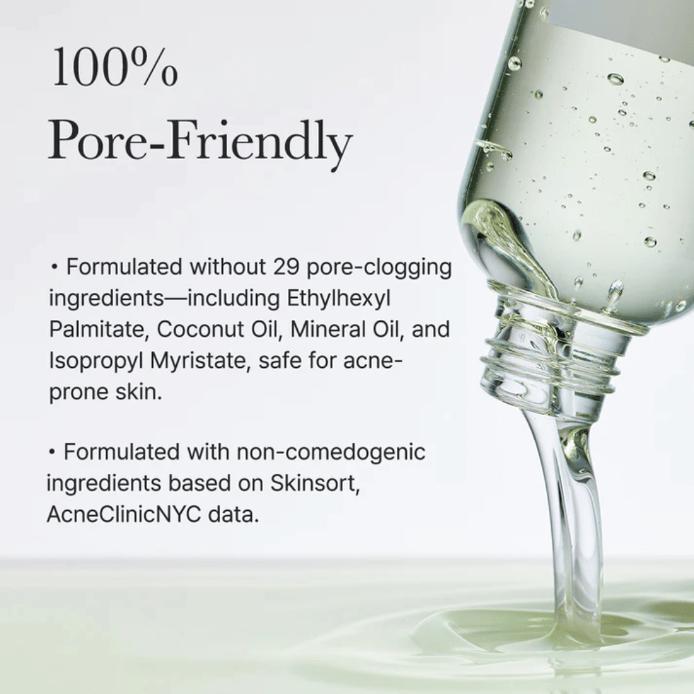 Close-up of Arencia Pore Melt Mochi Cleansing Oil being poured, showing light oil texture that emulsifies quickly and cleans pores deeply without clogging.