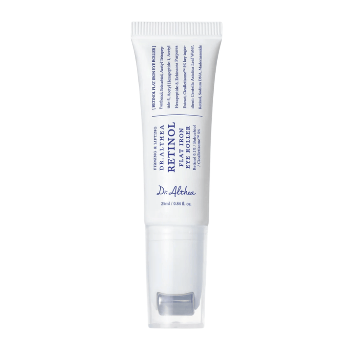 Dr. Althea Retinol Flat Iron Eye Roller – Eye serum with retinol and roller applicator that reduces wrinkles, dark circles, and tired skin.