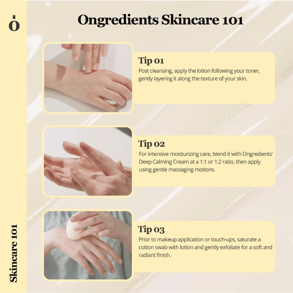 Ongredients Skin Barrier Calming Lotion face lotion that strengthens the skin barrier, moisturizes the skin, and soothes sensitive skin.