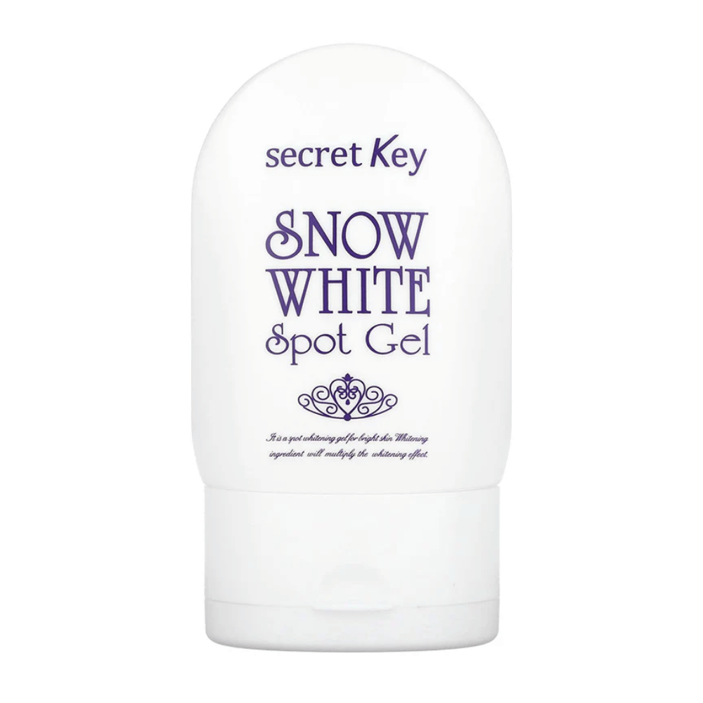 Product image of Secret Key Snow White Spot Gel in white packaging with purple text.