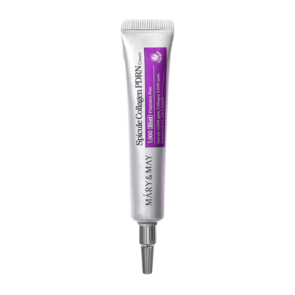 Mary & May Spicule Collagen PDRN Cream isolated product image, Korean face cream for skin elasticity, recovery, and improved skin structure.