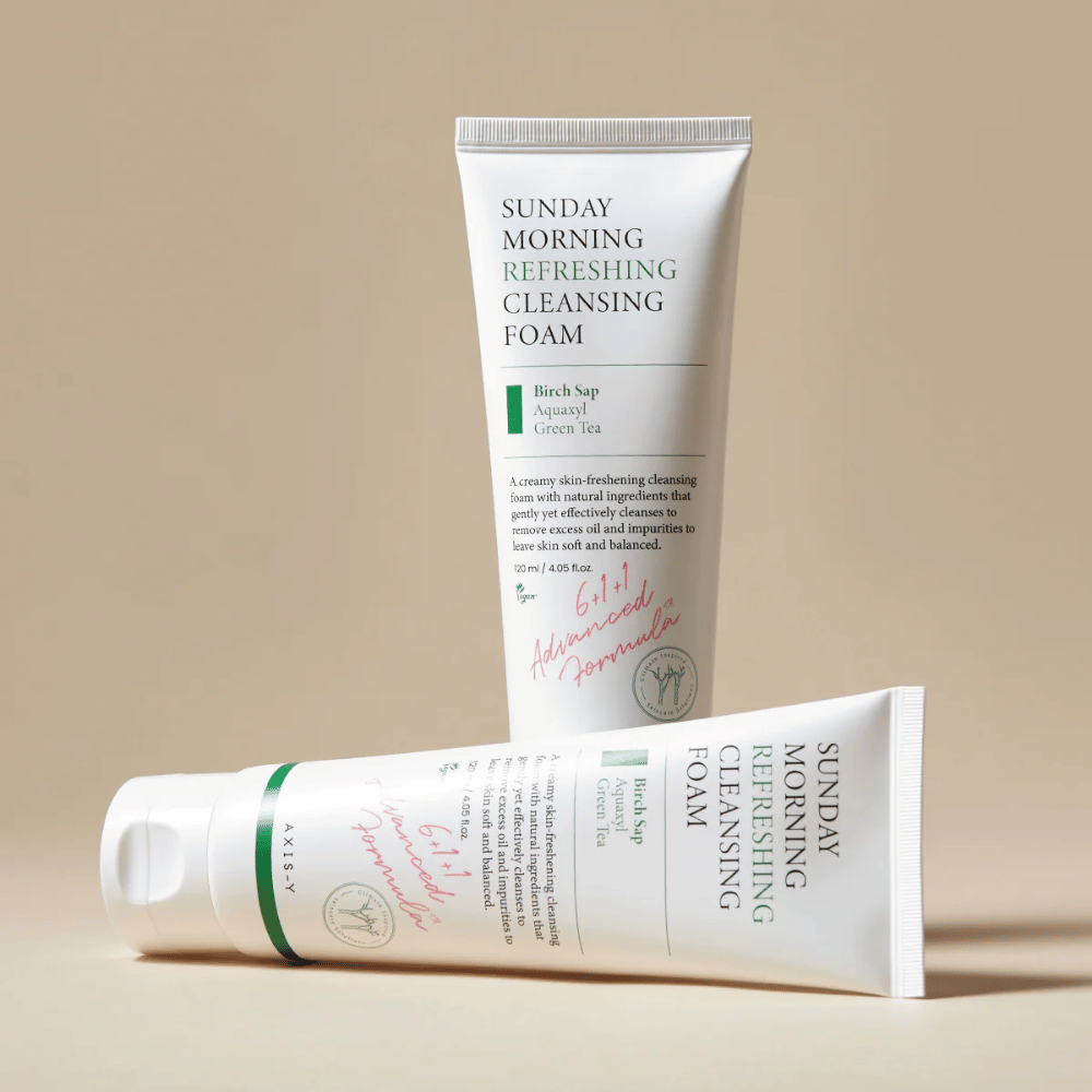 AXIS-Y Sunday Morning Refreshing Cleansing Foam with two products and natural ingredients