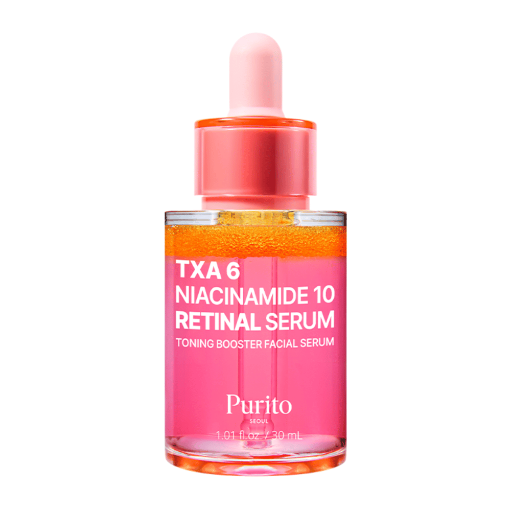 Product image of Purito TXA 6 Niacinamide 10 Retinal Serum 30 ml. Toning booster serum that improves skin texture and glow.