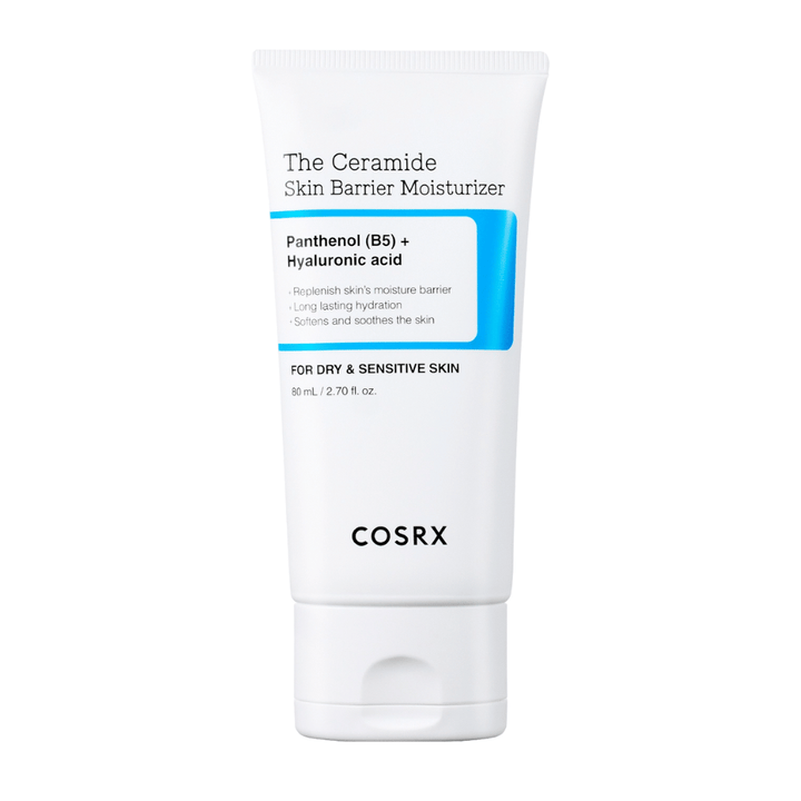 COSRX The Ceramide Skin Barrier Moisturizer product image – Korean face cream for dry and sensitive skin with ceramides, B5, and hyaluronic acid.
