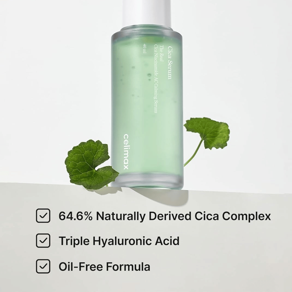 Celimax The Real Cica Niacinamide AC Calming Serum with Cica Complex and an oil-free formula