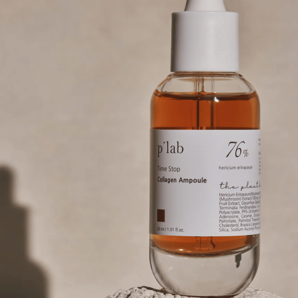 p’lab Time Stop Collagen Ampoule – A powerful ampoule for skin elasticity and glow.

🍄 76% Hericium Erinaceum extract – Stimulates collagen production and strengthens the skin.
💧 Deeply hydrating – Softens and improves skin texture.
✨ Anti-aging effect – Reduces fine lines and gives firmer skin.

Perfect for a youthful and radiant complexion!