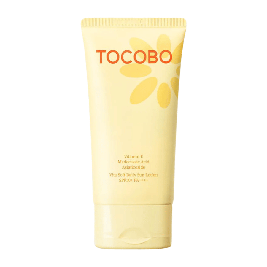 Tocobo Vita Soft Daily Sun Lotion SPF50+ PA++++ vegan sunscreen with vitamin E that protects the skin and provides a soft, moisturized feel