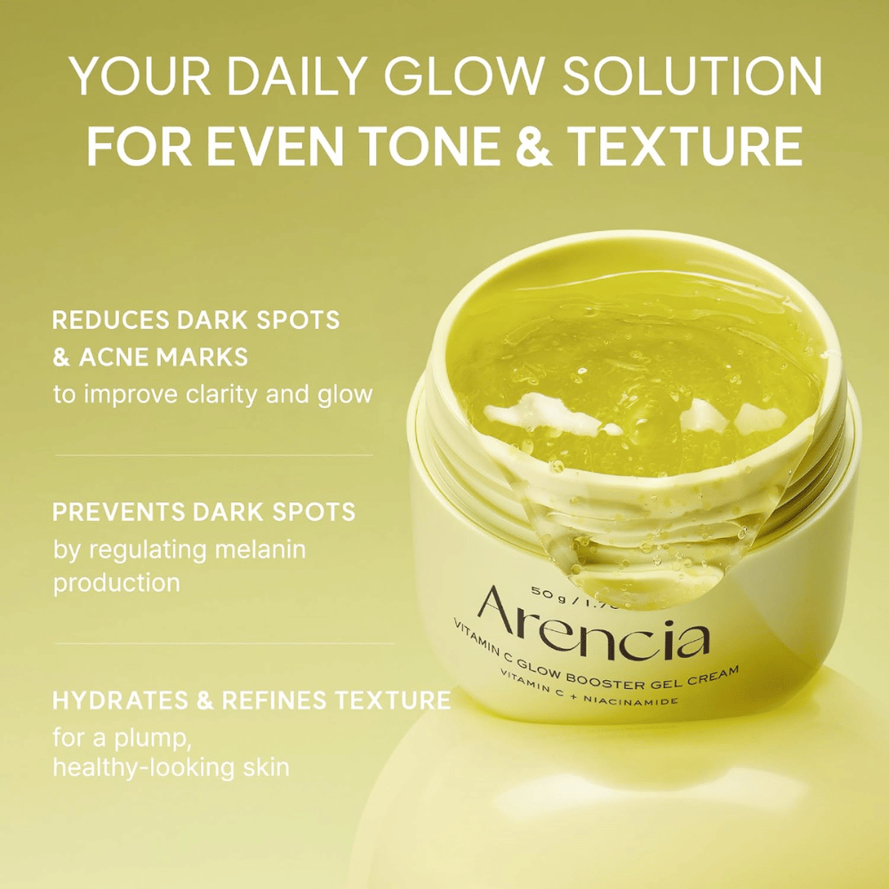 Arencia Vitamin C Glow Booster Gel Cream – gel cream for dark spots, acne marks, and uneven skin tone