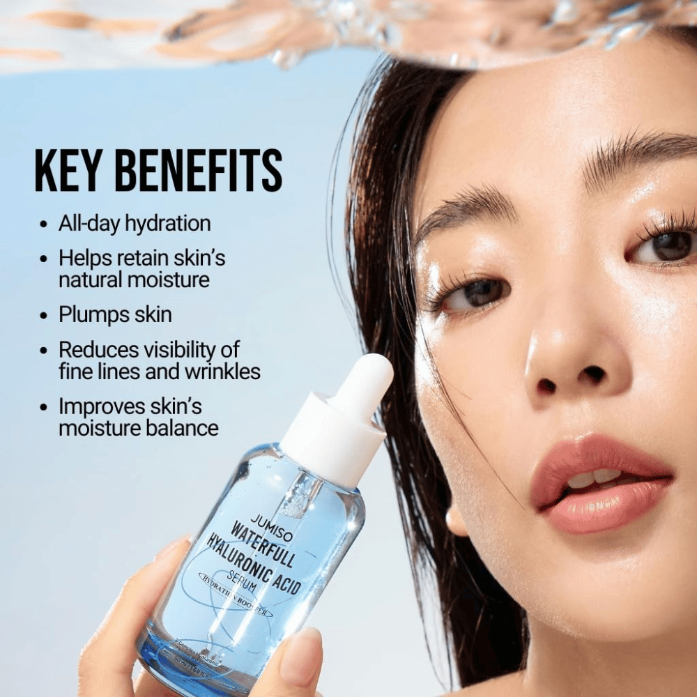 Jumiso Waterfull Hyaluronic Acid Serum 50 ml – intensely hydrating hyaluronic acid serum that plumps the skin and reduces the visibility of fine lines
