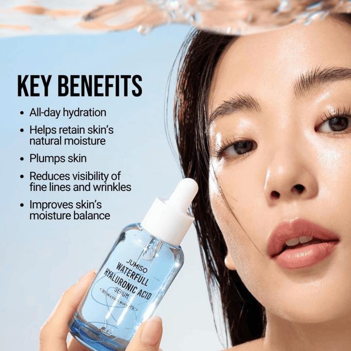 Jumiso Waterfull Hyaluronic Acid Serum 50 ml – intensely hydrating hyaluronic acid serum that plumps the skin and reduces the visibility of fine lines
