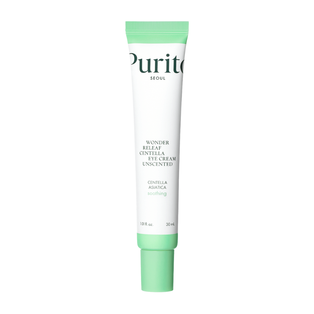 Purito Wonder Releaf Centella Eye Cream Unscented is a gentle eye cream enriched with Centella Asiatica extract. It hydrates and soothes the sensitive skin around the eyes while strengthening the skin's barrier and minimizing fine lines. Perfect for sensitive skin.
