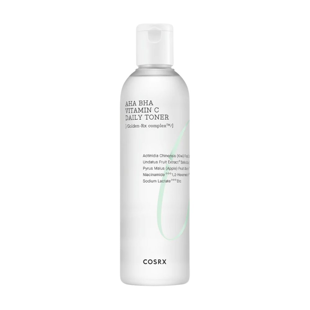 A bottle COSRX Refresh AHA BHA Vitamin C Daily Toner 150ml on a white background.