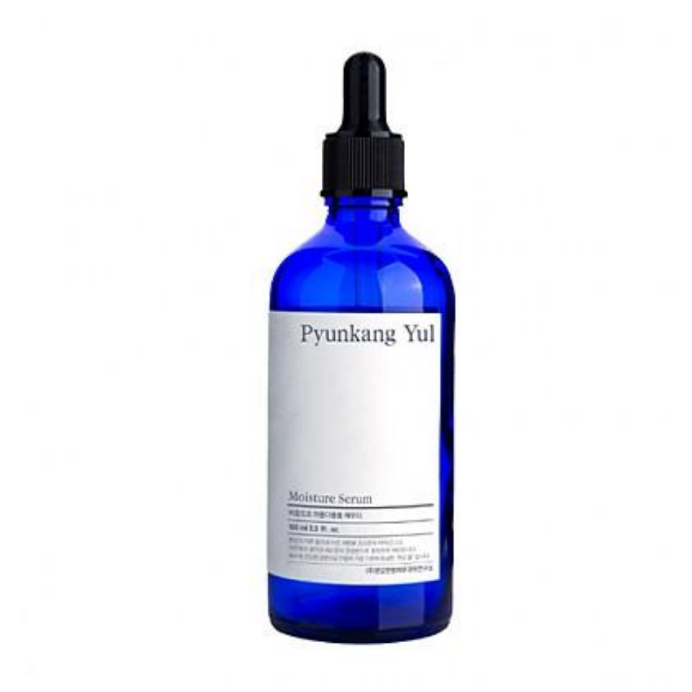 A Pyunkang Yul Moisture Serum 100ml on a white background that balances the skin's moisture levels.