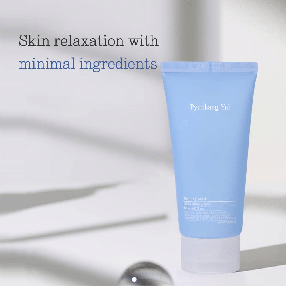 Skin relaxation and hydration with Pyunkang Yul Sleeping Mask 120ml for a rested complexion.