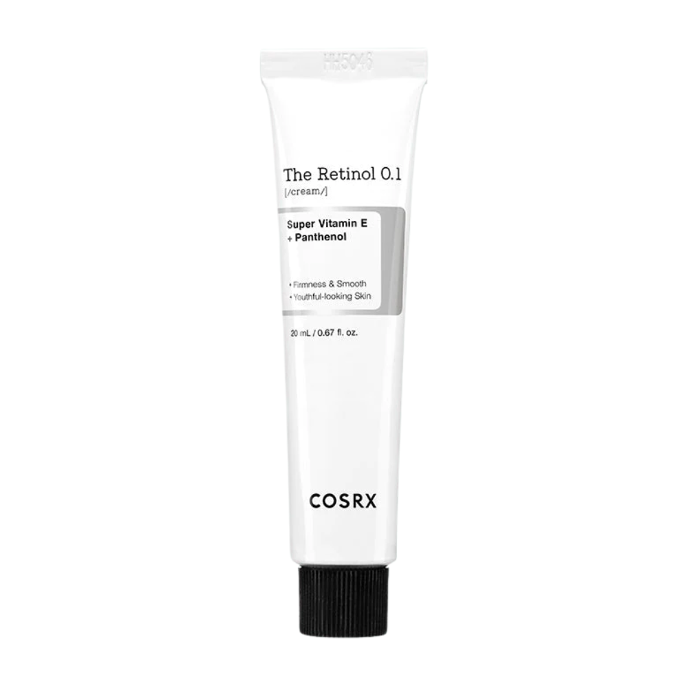 A tube COSRX Retinol 0.1 Cream 20ml on a white background.